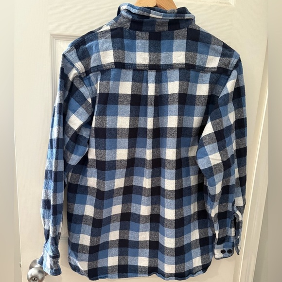 Ducks Unlimited Canada blue plaid heavy cotton button jacket size large shirt - Picture 2 of 11